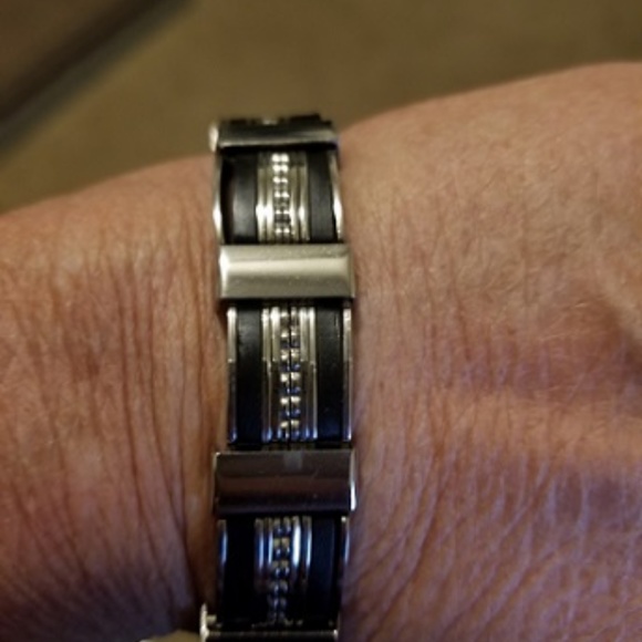 Other - Men's Stainless Steel Silicone Bracelet